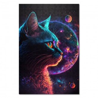 Wooden Puzzle Cat from dark space