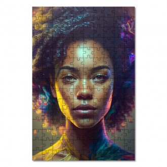 Wooden Puzzle Attractive African American woman 4