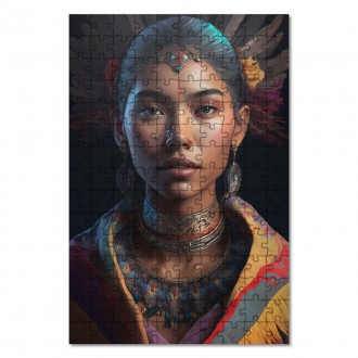 Wooden Puzzle Indian woman