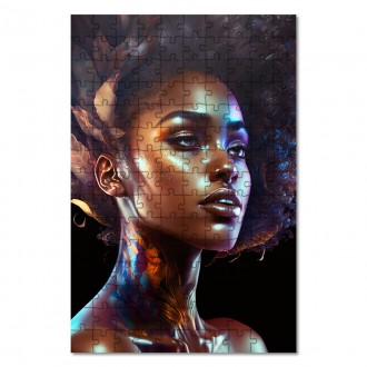 Wooden Puzzle Attractive African American woman 3