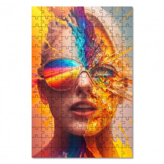 Wooden Puzzle Colorful face