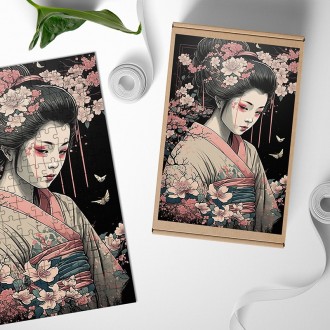 Wooden Puzzle Japanese woman 3