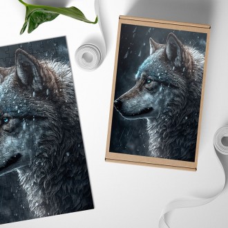 Wooden Puzzle Snow wolf