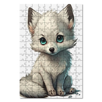 Wooden Puzzle Little white fox