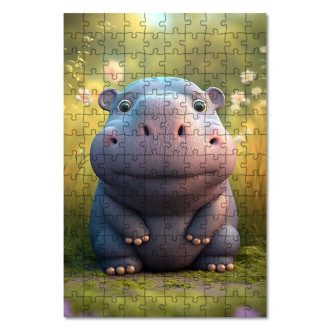 Wooden Puzzle Cute hippopotamus