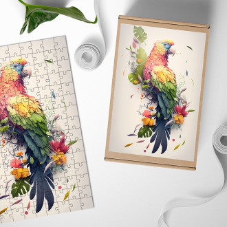 Wooden Puzzle Flower parrot