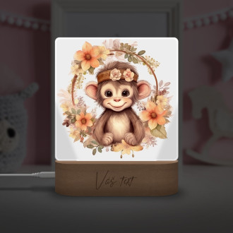 Baby monkey in flowers