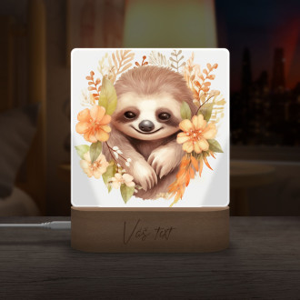 Baby sloth in flowers