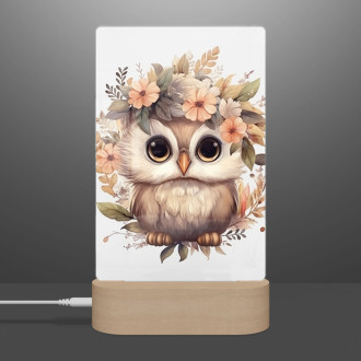 Lamp Baby owl in flowers