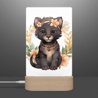 Lamp Panther cub in flowers