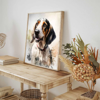 American English Coonhound watercolor