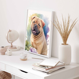 Chinese Shar-Pei watercolor