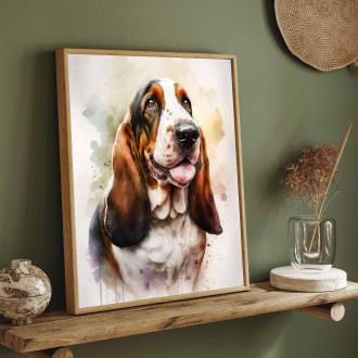 Basset hound watercolor
