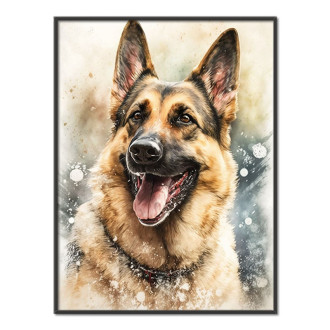 German Shepherd Dog watercolor