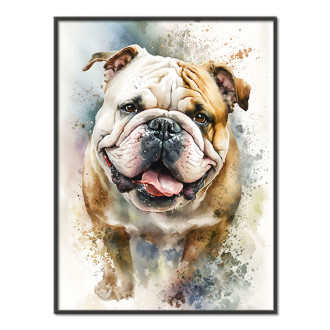 Bulldog watercolor