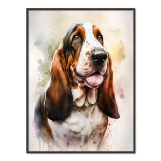 Basset hound watercolor