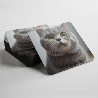 Coasters Scottish Fold cat realistic