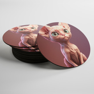 Coasters Sphynx cat cartoon