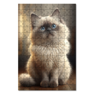 Wooden Puzzle Birman cat watercolor