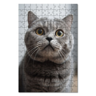 Wooden Puzzle Scottish Fold cat realistic
