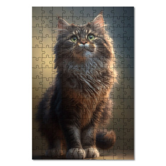 Wooden Puzzle Maine Coon cat cartoon