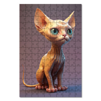 Wooden Puzzle Devon Rex cat cartoon