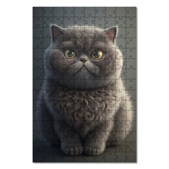 Wooden Puzzle British Shorthair cat cartoon
