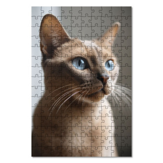Wooden Puzzle Burmese cat realistic