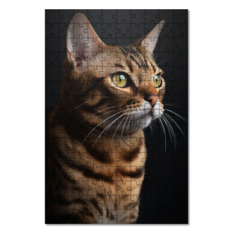 Wooden Puzzle Bengal cat realistic