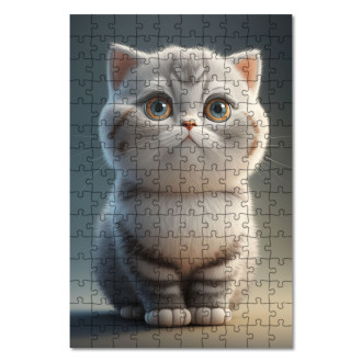 Wooden Puzzle American Shorthair cat cartoon