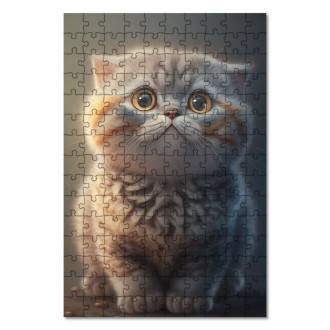 Wooden Puzzle Scottish Fold cat cartoon