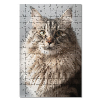 Wooden Puzzle Siberian cat realistic