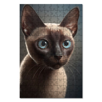 Wooden Puzzle Tonkinese cat watercolor