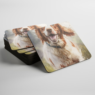 Coasters Irish Red and White Setter watercolor