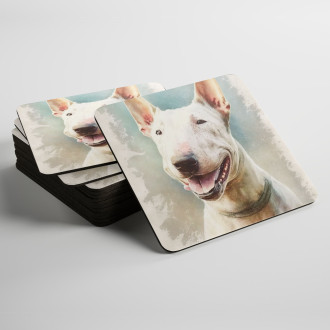 Coasters Bull Terrier watercolor