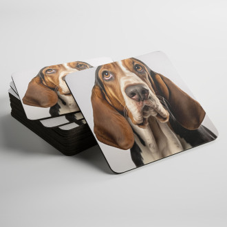 Coasters Basset hound realistic
