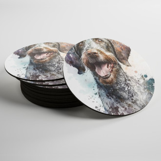 Coasters German Wirehaired Pointer watercolor