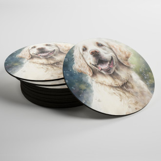 Coasters Clumber Spaniel watercolor