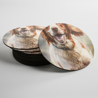 Coasters Irish Red and White Setter watercolor