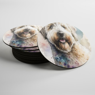 Coasters Soft Coated Wheaten Terrier watercolor
