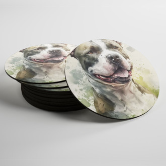 Coasters Staffordshire Bull Terrier watercolor