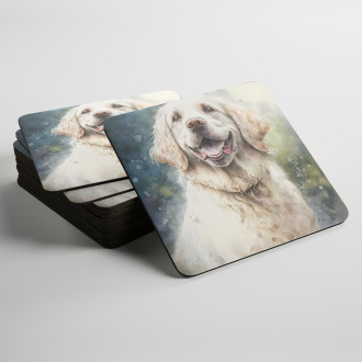 Coasters Clumber Spaniel watercolor