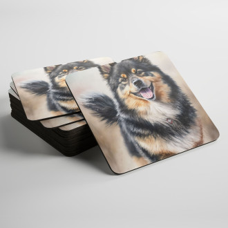 Coasters Finnish Lapphund watercolor