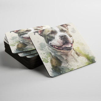 Coasters Staffordshire Bull Terrier watercolor