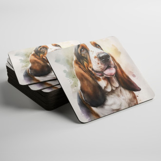 Coasters Basset hound watercolor
