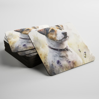 Coasters Parson Russell Terrier watercolor