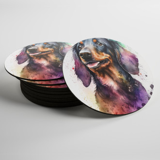 Coasters Dachshund watercolor