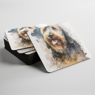 Coasters Otterhound watercolor