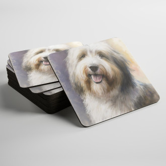Coasters Bearded Collie watercolor