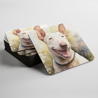 Coasters Miniature Bull Terrier watercolor